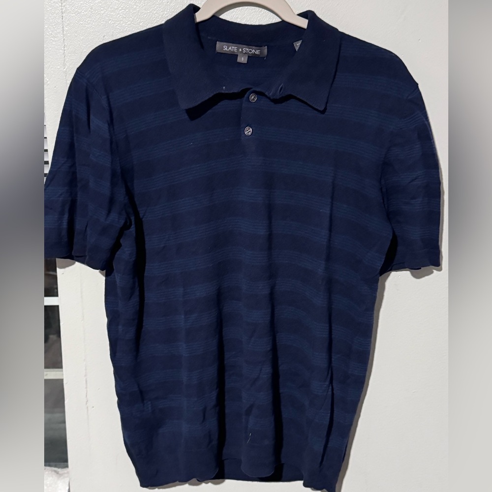 Striped blue polo